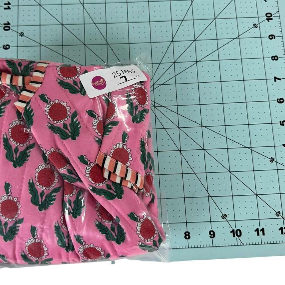 Womens Vest Size Medium Pink Floral Retro Quilt Look Unique Fun Flowers Casual - Picture 8 of 8